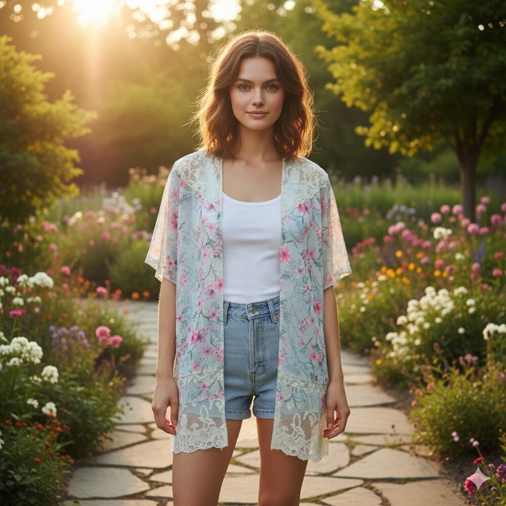 Candies Open Kimono Floral